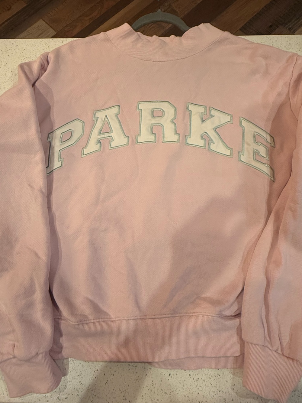 Parker Light Pink Sweatshirt with White Lettering